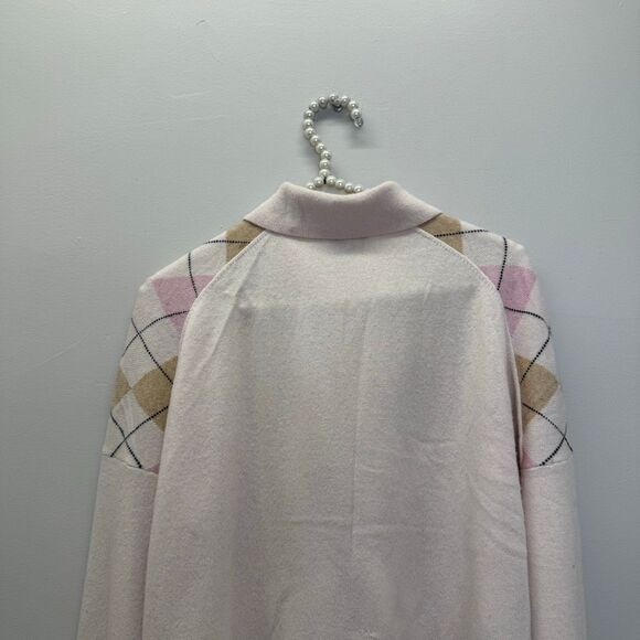 Maje Beige & Pink Argyle Sweater 🧡 - Picture 10 of 12